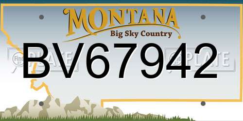 BV67942 Montana License Plate