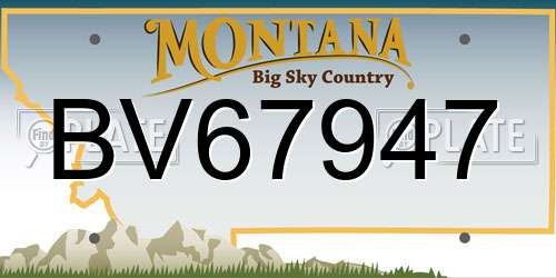 BV67947 Montana License Plate