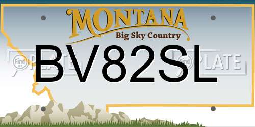 BV82SL Montana License Plate