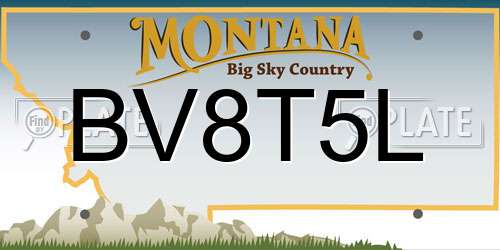 BV8T5L Montana License Plate