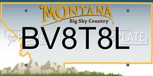 BV8T8L Montana License Plate