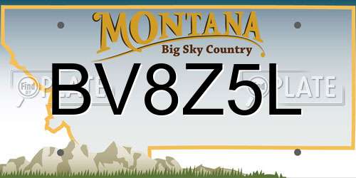 BV8Z5L Montana License Plate