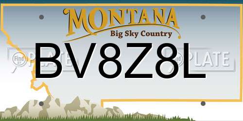 BV8Z8L Montana License Plate