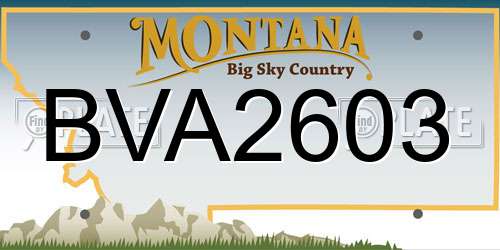 BVA2603 Montana License Plate