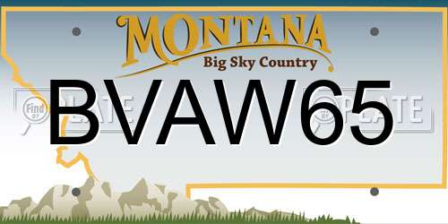BVAW65 Montana License Plate