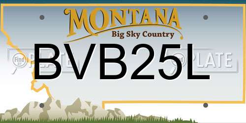 BVB25L Montana License Plate