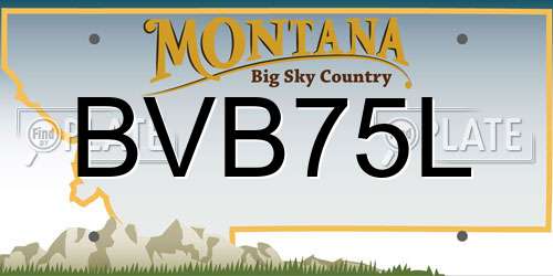 BVB75L Montana License Plate