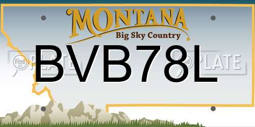 BVB78L Montana License Plate
