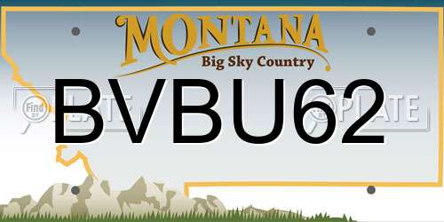 BVBU62 Montana License Plate