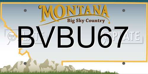 BVBU67 Montana License Plate