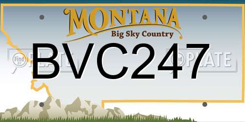 BVC247 Montana License Plate