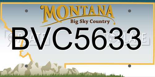 BVC5633 Montana License Plate