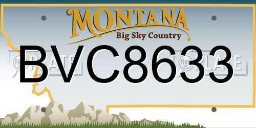 BVC8633 Montana License Plate