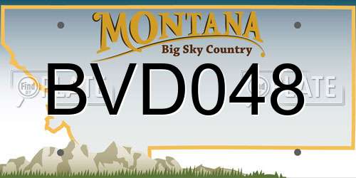 BVD048 Montana License Plate