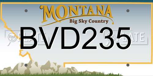 BVD235 Montana License Plate