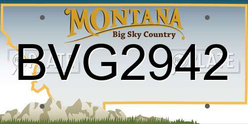 BVG2942 Montana License Plate