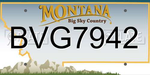 BVG7942 Montana License Plate