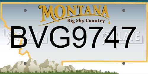 BVG9747 Montana License Plate