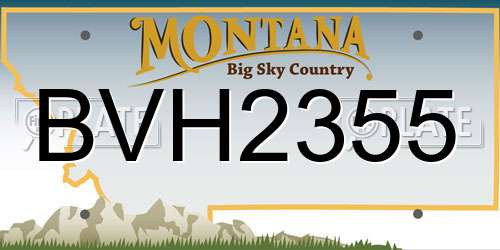 BVH2355 Montana License Plate