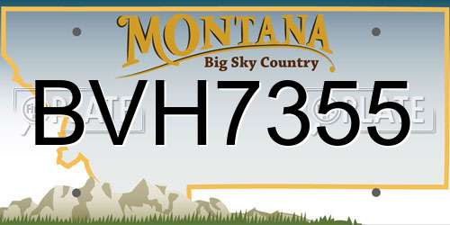 BVH7355 Montana License Plate