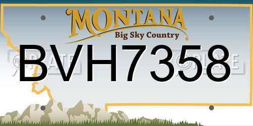 BVH7358 Montana License Plate