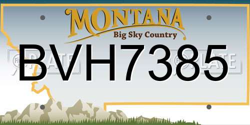 BVH7385 Montana License Plate