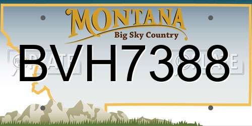 BVH7388 Montana License Plate