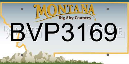 BVP3169 Montana License Plate