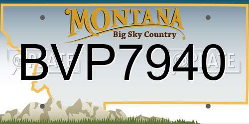 BVP7940 Montana License Plate