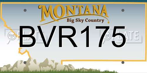 BVR175 Montana License Plate