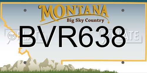 BVR638 Montana License Plate
