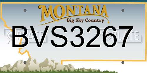 BVS3267 Montana License Plate