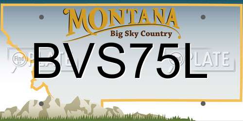 BVS75L Montana License Plate