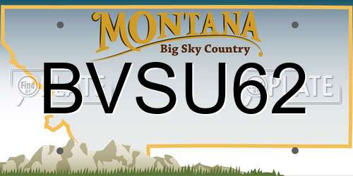 BVSU62 Montana License Plate