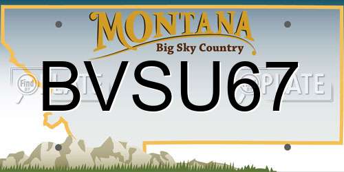 BVSU67 Montana License Plate