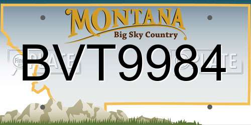 BVT9984 Montana License Plate