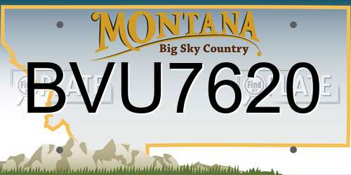 BVU7620 Montana License Plate