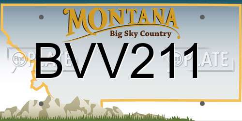 BVV211 Montana License Plate