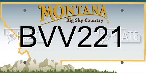 BVV221 Montana License Plate