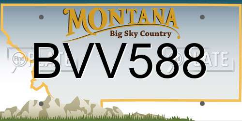 BVV588 Montana License Plate