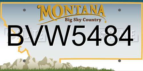 BVW5484 Montana License Plate