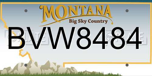 BVW8484 Montana License Plate
