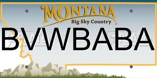 BVWBABA Montana License Plate