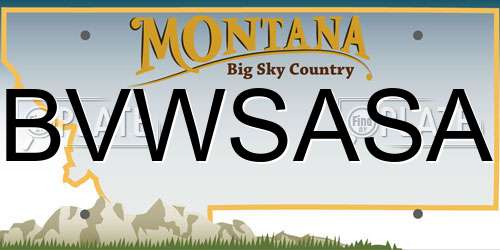 BVWSASA Montana License Plate