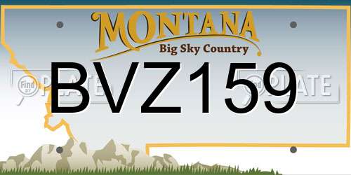 BVZ159 Montana License Plate