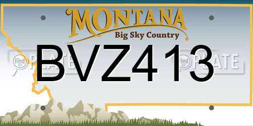 BVZ413 Montana License Plate