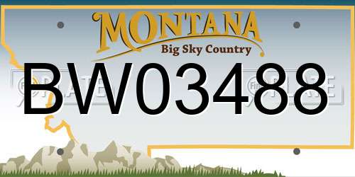 BW03488 Montana License Plate