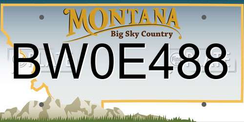 BW0E488 Montana License Plate
