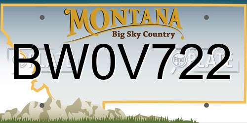 BW0V722 Montana License Plate