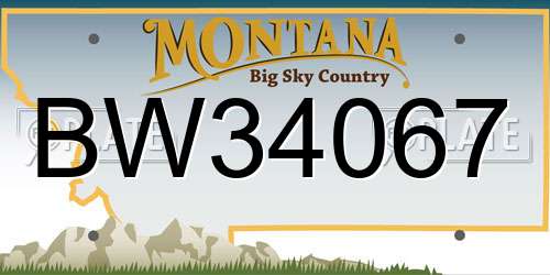BW34067 Montana License Plate